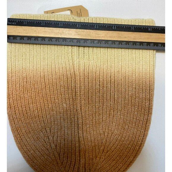 Frye & Co NWT Bark Dip Dye Beanie Salmon Rusty Orange Butter Creamy Tan Hat-OSFM - Picture 9 of 10
